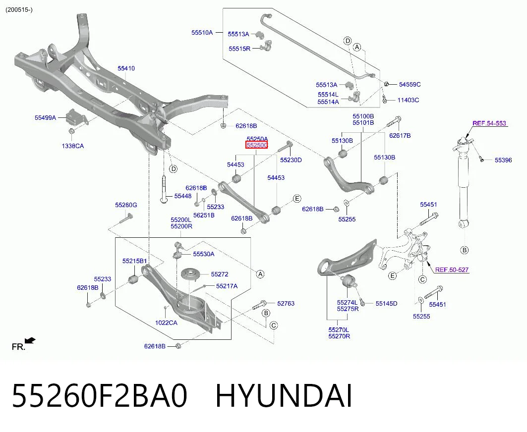 55260F2BA0 Hyundai/Kia Drążek poprzeczny zawieszenia tylnego
