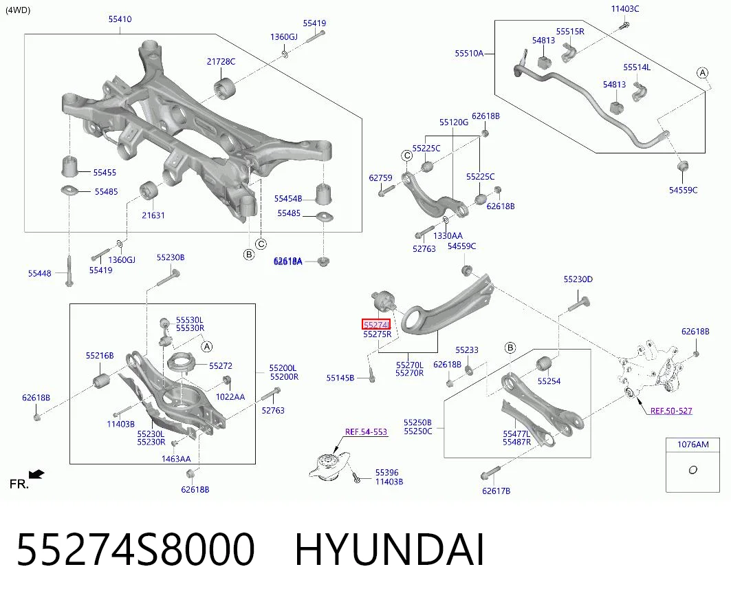 55274S8000 Hyundai/Kia Silentblock wahacza tylnego podłużnego
