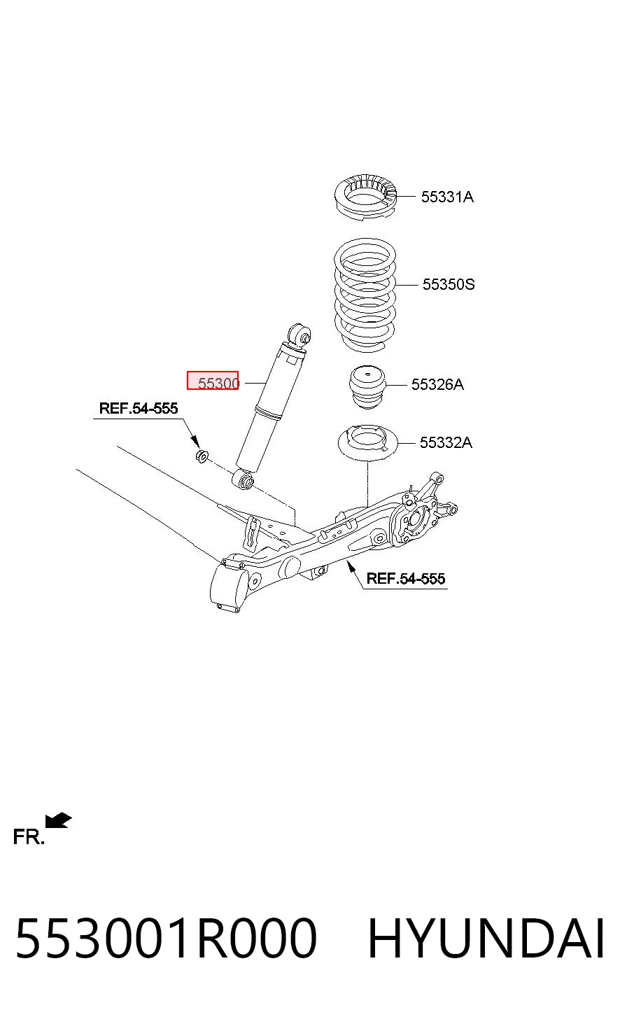 553001R000 Hyundai/Kia Amortyzator tylny