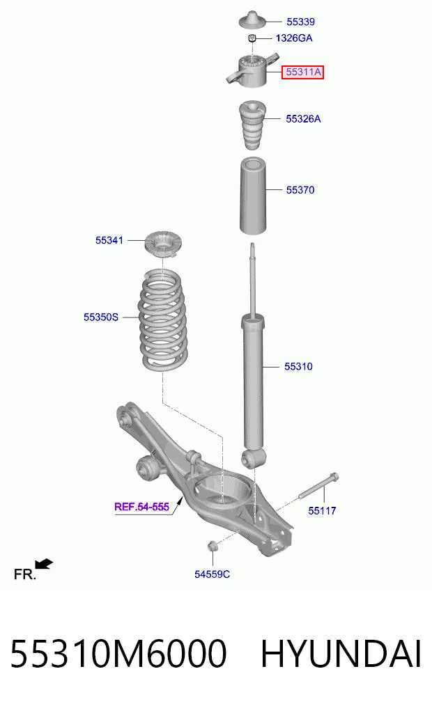 55310M6000 Hyundai/Kia Poduszka amortyzatora tylnego