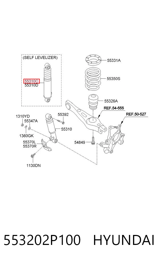 553202P100 Hyundai/Kia Amortyzator tylny