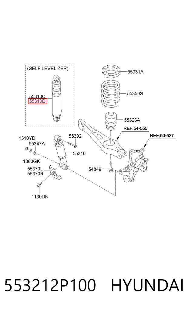 553212P100 Hyundai/Kia Amortyzator tylny