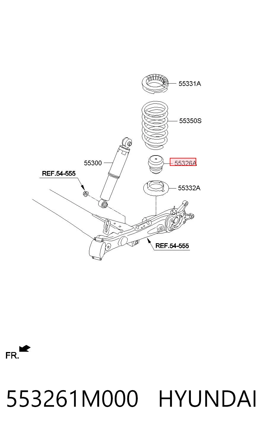 553261M000 Hyundai/Kia Odbój amortyzatora tylnego