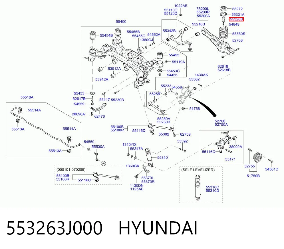 553263J000 Hyundai/Kia Odbój amortyzatora tylnego