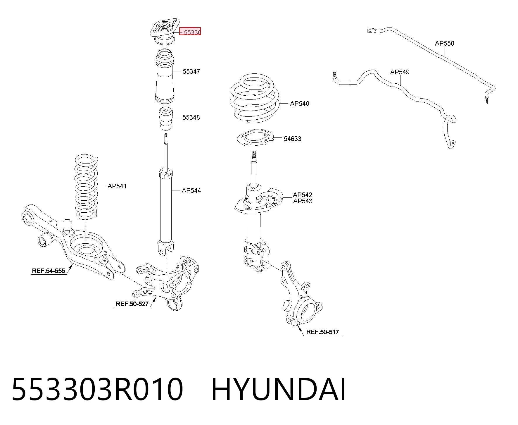 553303R010 Hyundai/Kia Poduszka amortyzatora tylnego