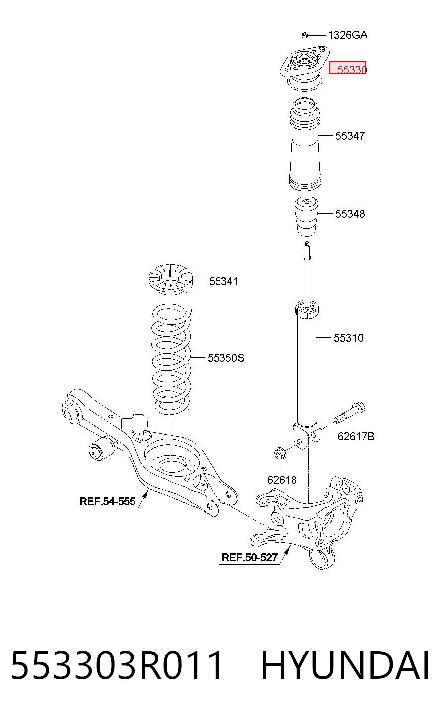 553303R011 Hyundai/Kia Poduszka amortyzatora tylnego