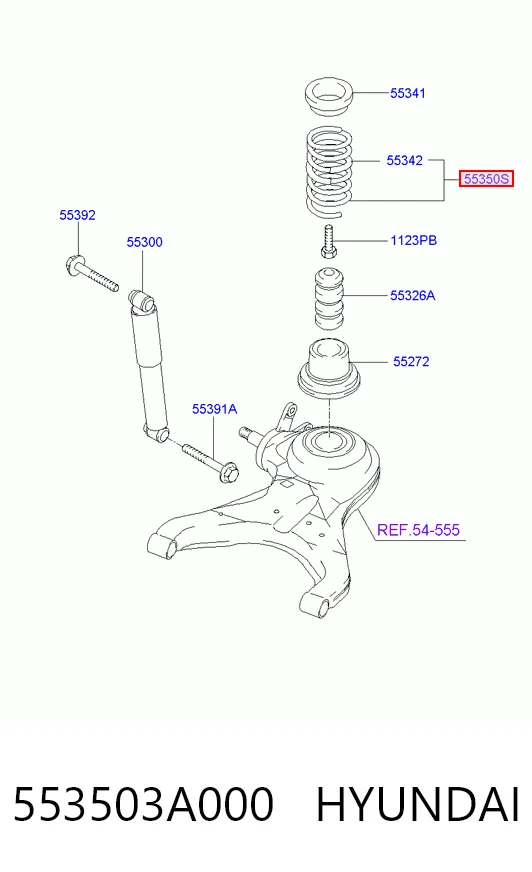 Sprężyna tylna do Hyundai Trajet FO