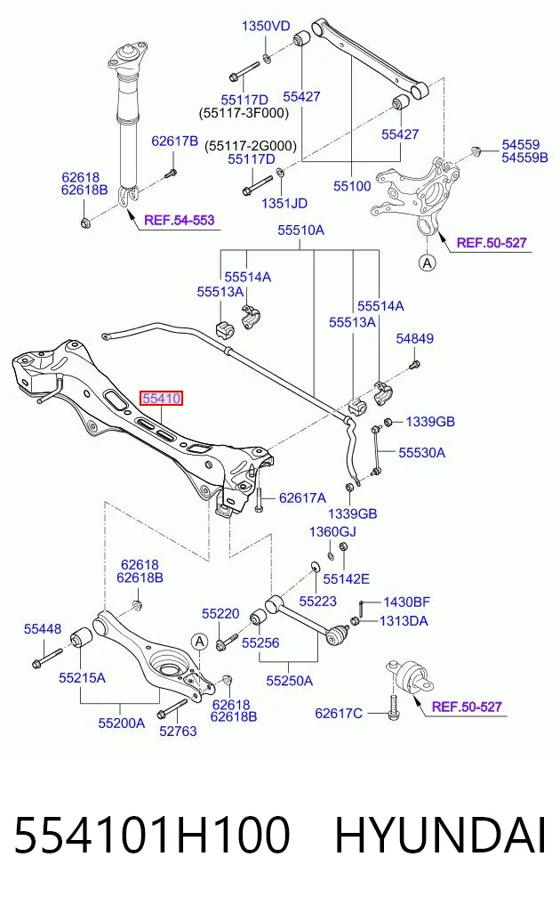 554101H100 Hyundai/Kia Korpus osi tylnej