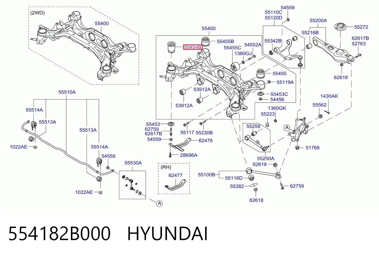  Silentblock tylnej belki Hyundai Santa Fe 2
