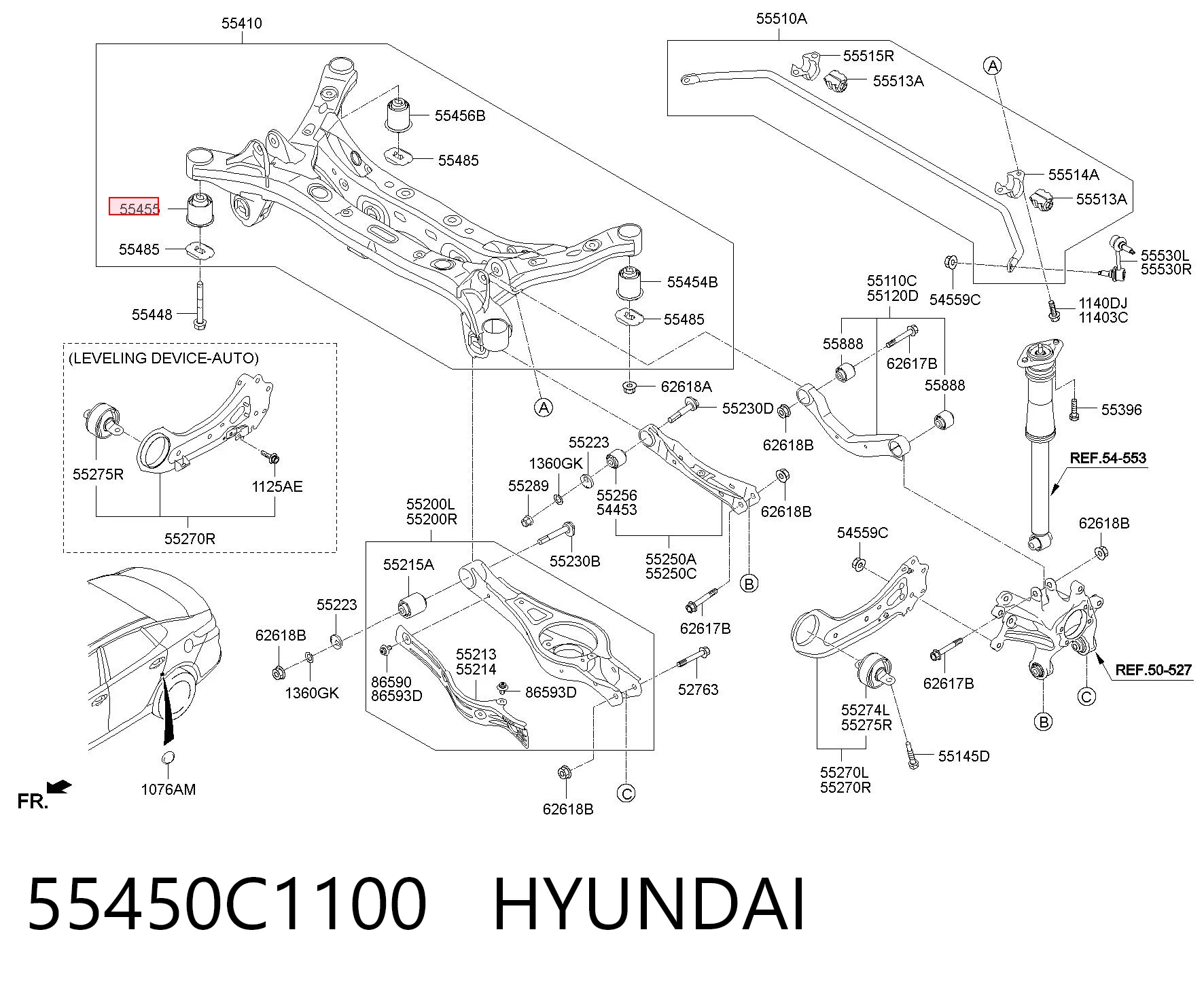 55450C1100 Hyundai/Kia Silentblock tylnej belki
