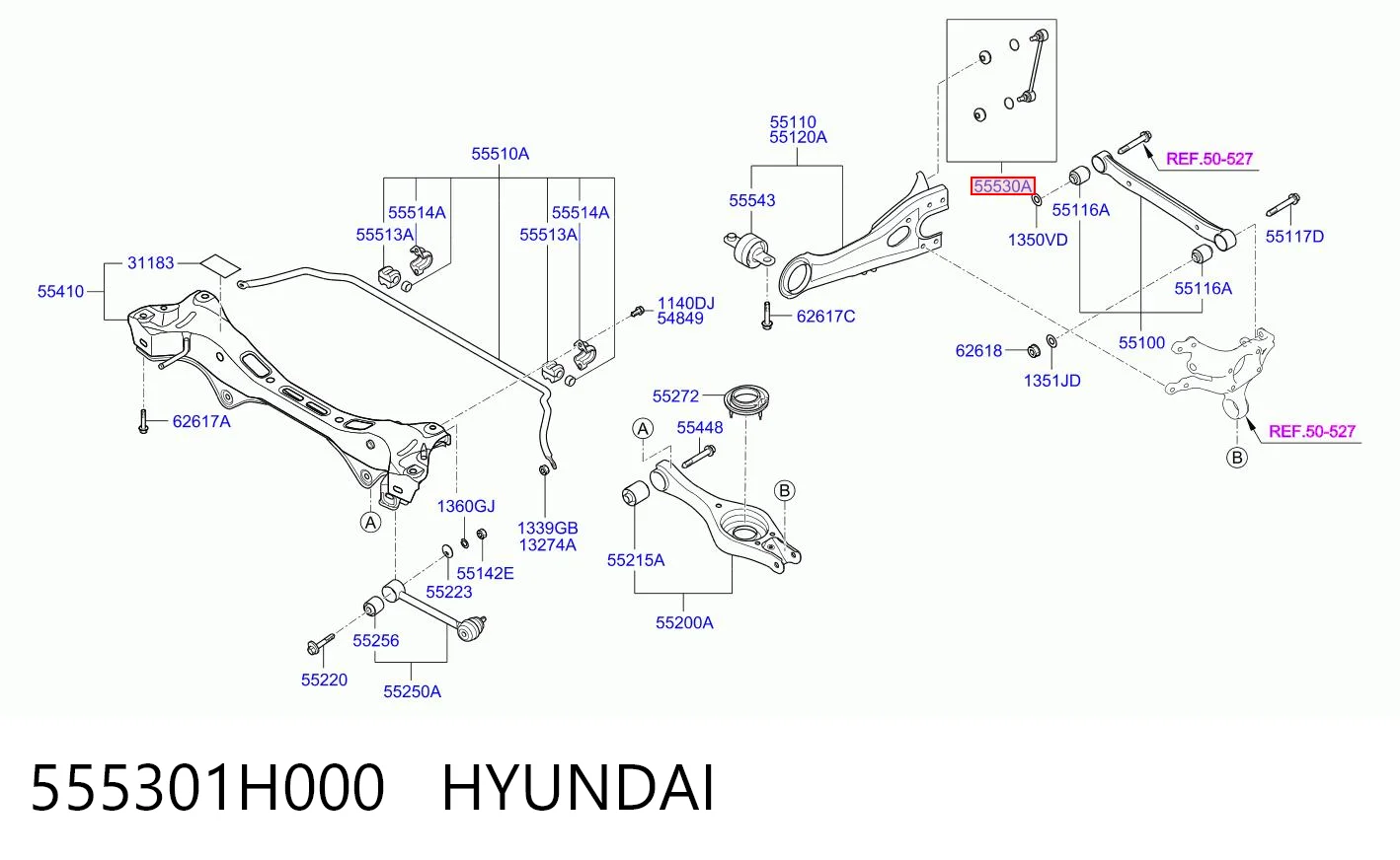 555301H000 Hyundai/Kia Łącznik stabilizatora tylnego