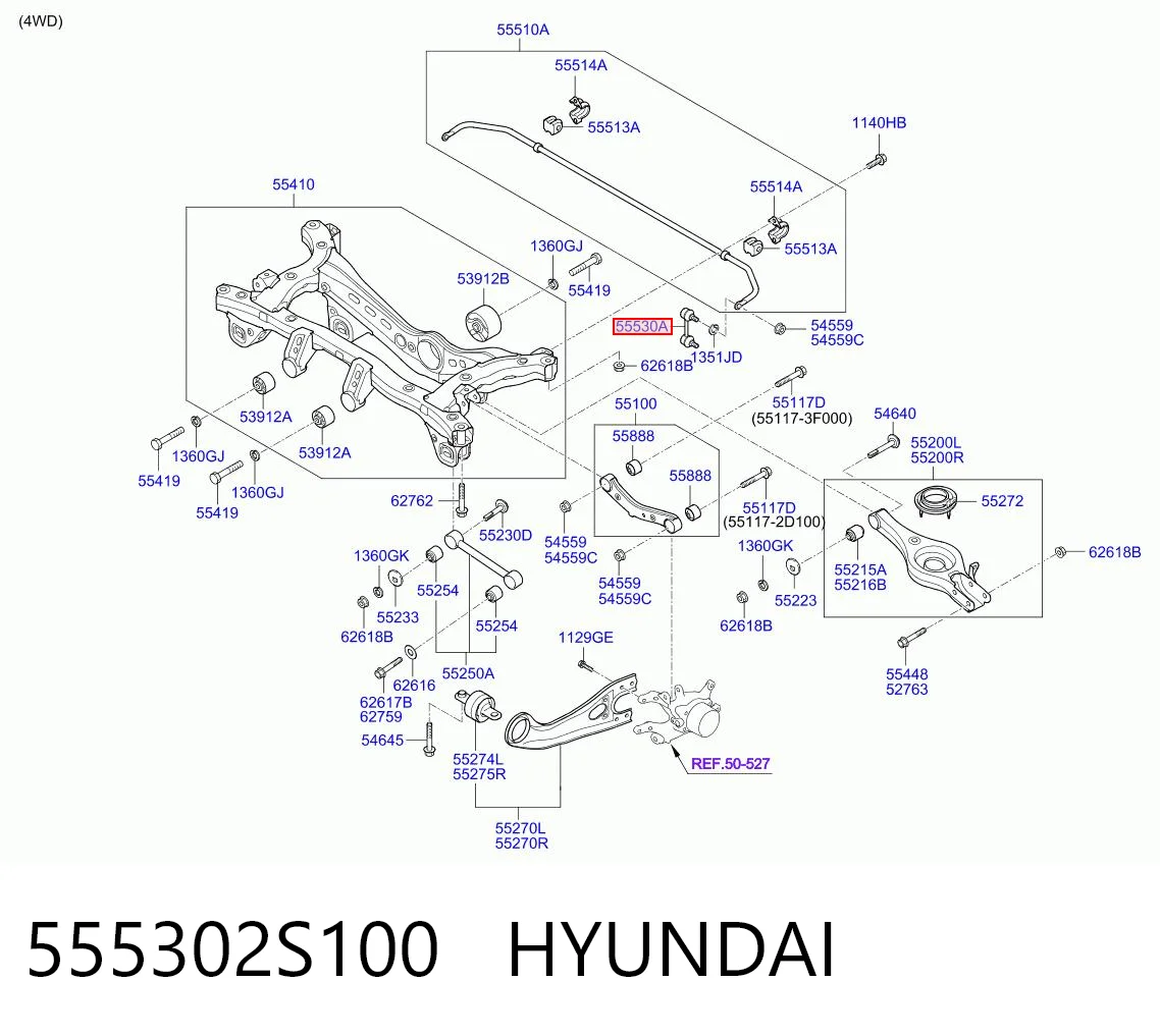 555302S100 Hyundai/Kia Łącznik stabilizatora tylnego