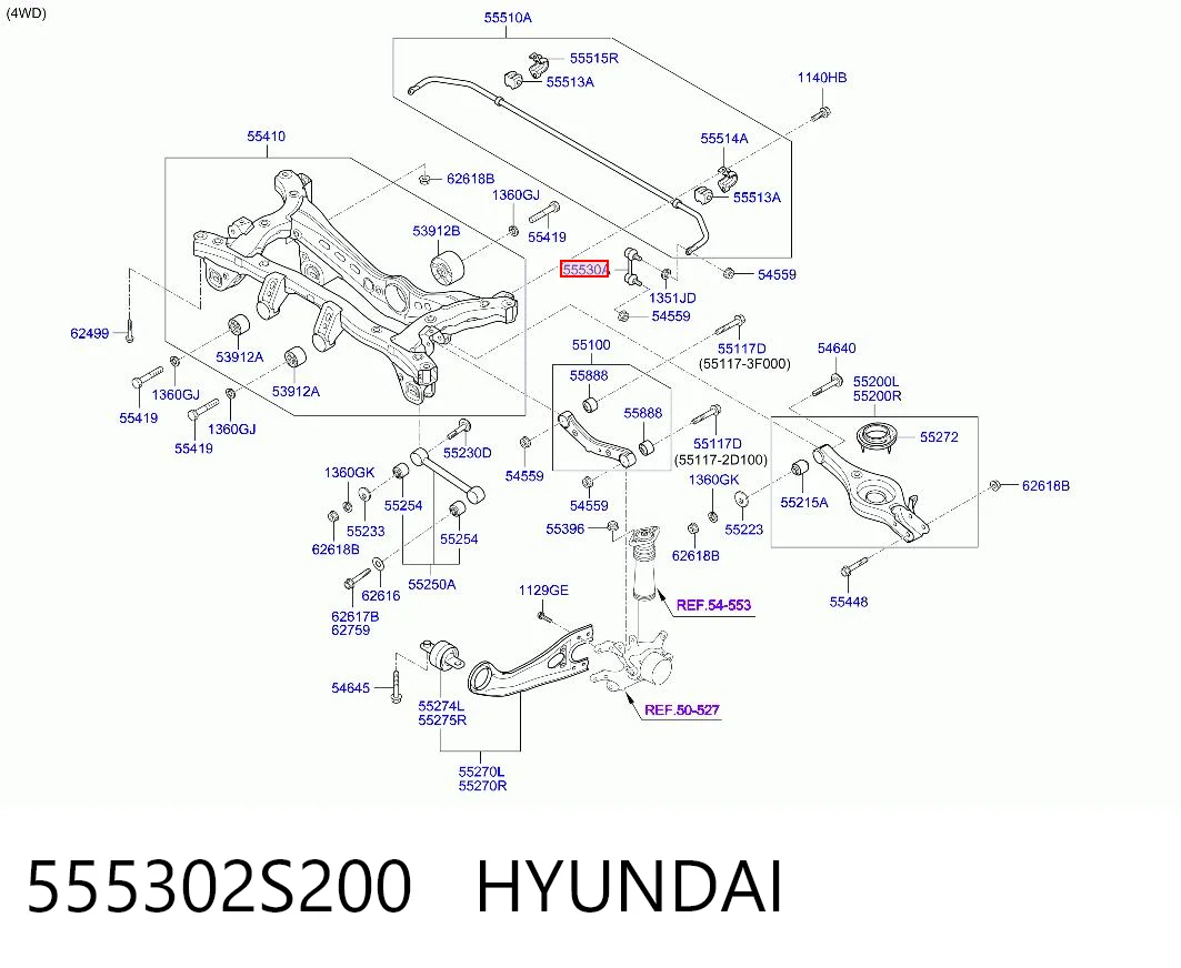 555302S200 Hyundai/Kia Łącznik stabilizatora tylnego