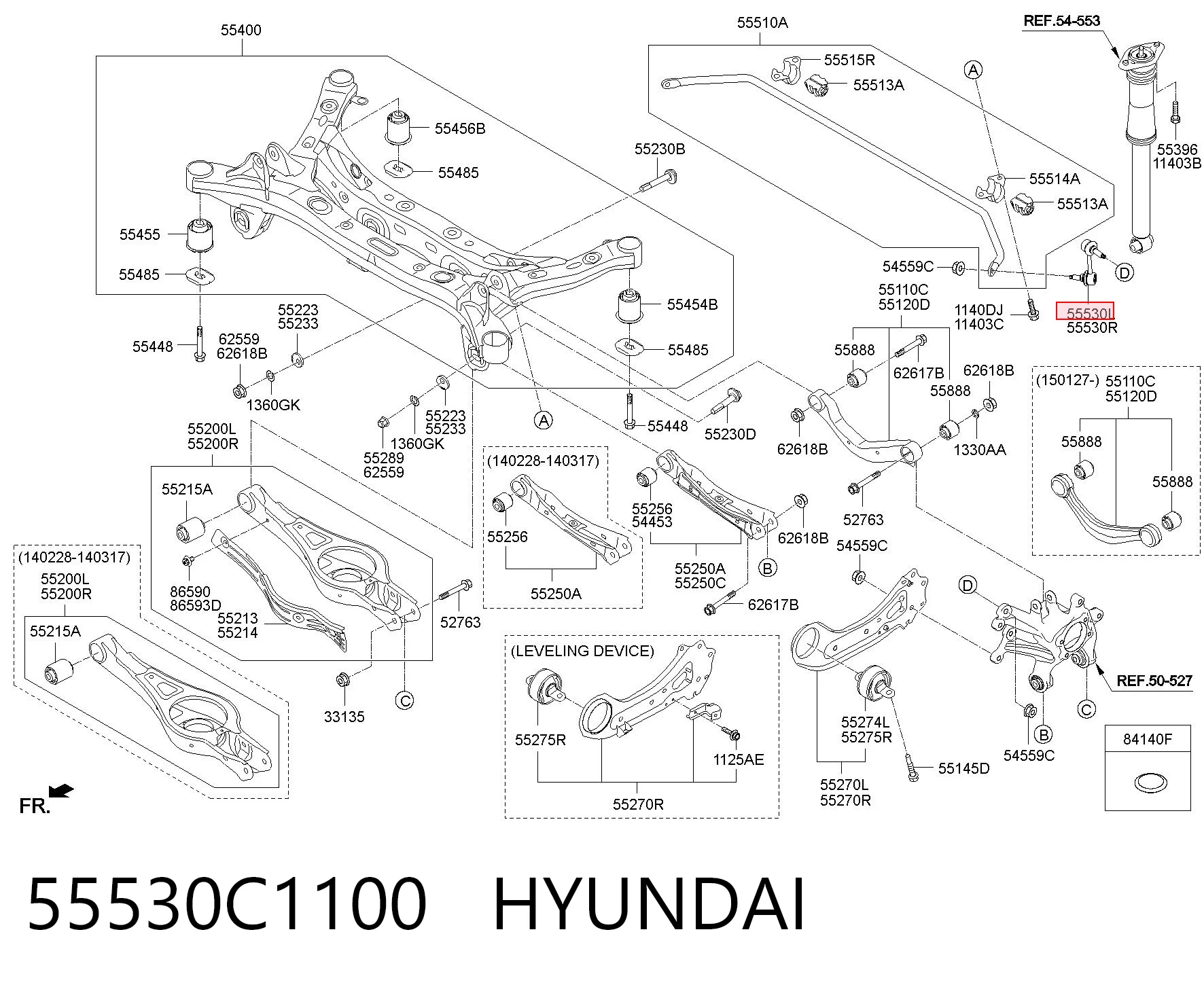 55530C1100 Hyundai/Kia Łącznik stabilizatora tylnego lewy