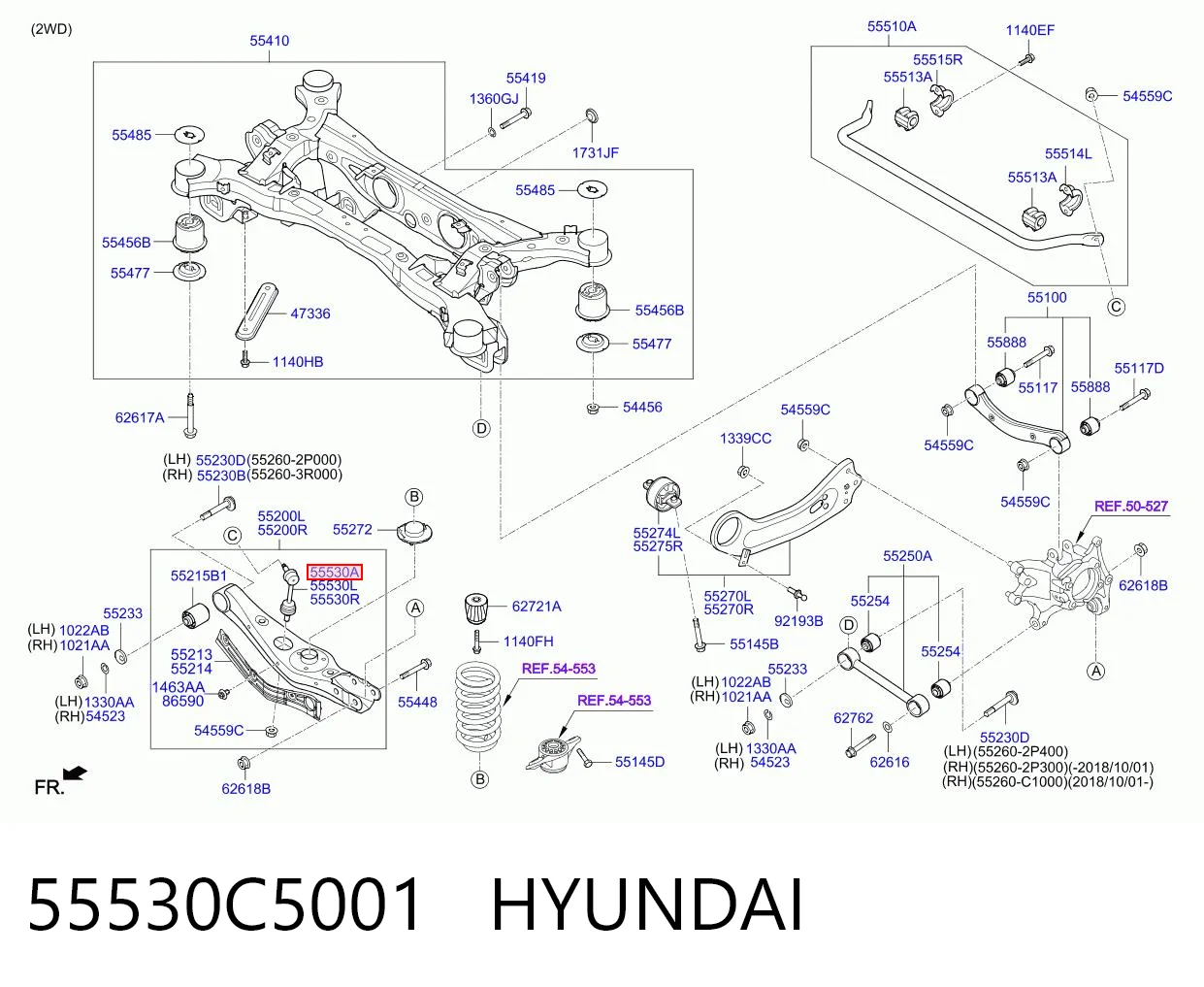 55530C5001 Hyundai/Kia Łącznik stabilizatora tylnego