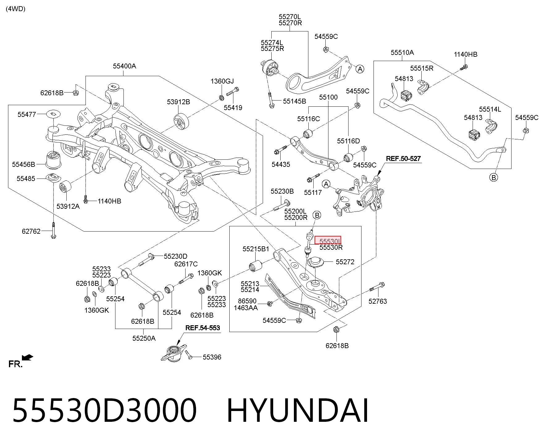 55530D3000 Hyundai/Kia Łącznik stabilizatora tylnego