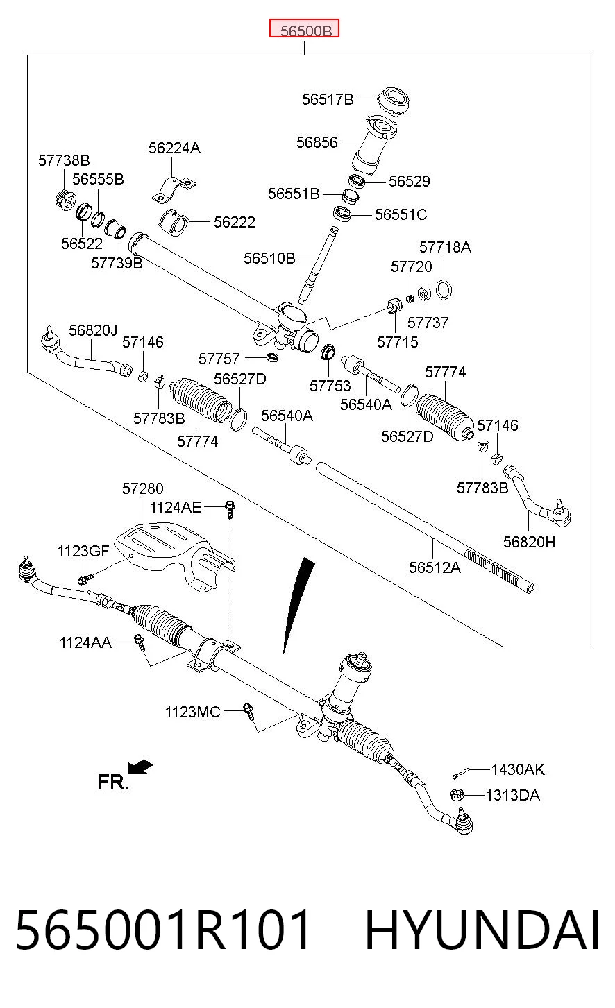 565001R101 Hyundai/Kia Listwa kierownicza (maglownica)