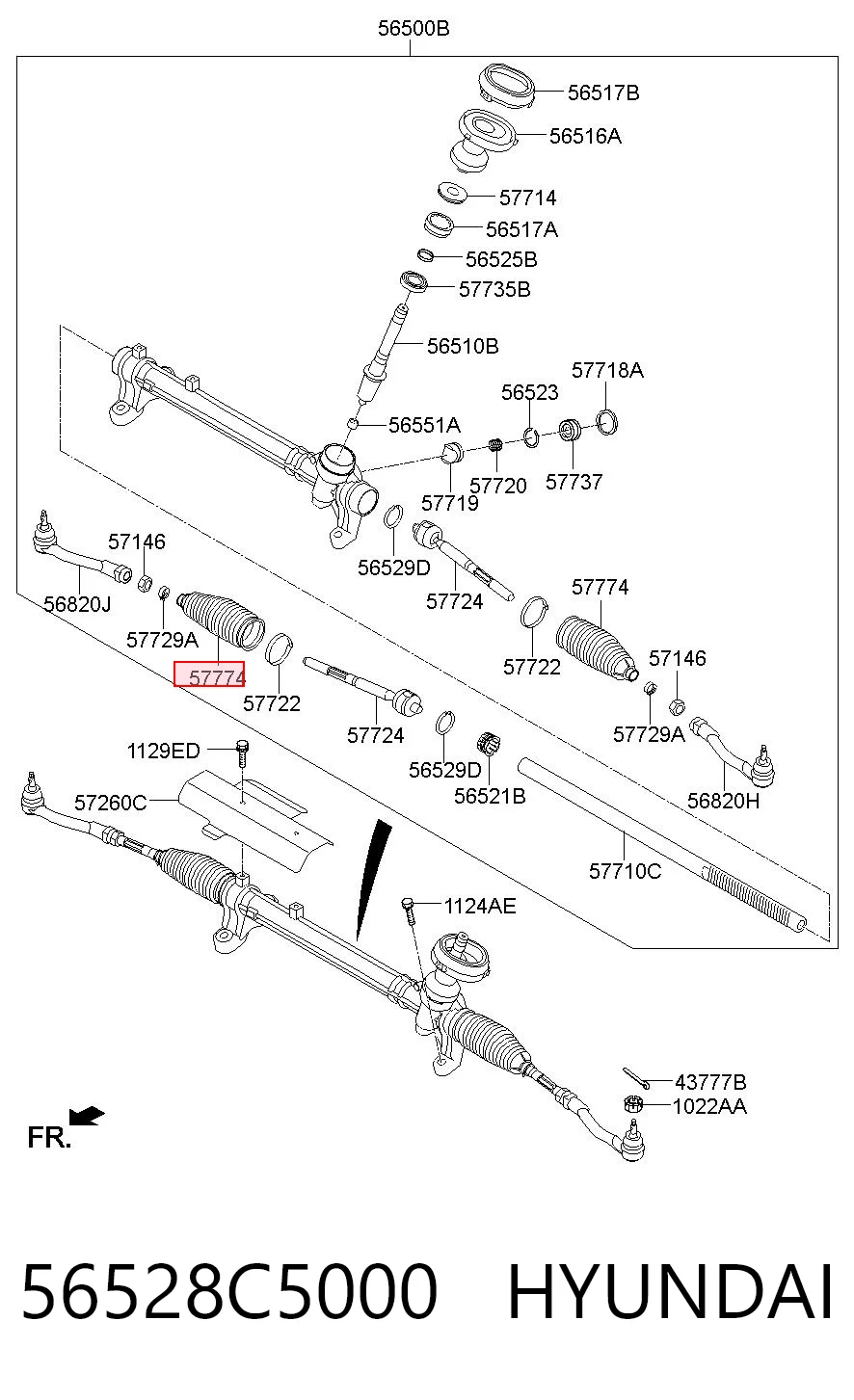 Osłona mechanizmu kierowniczego (maglownicy) do KIA Sorento C5, UM
