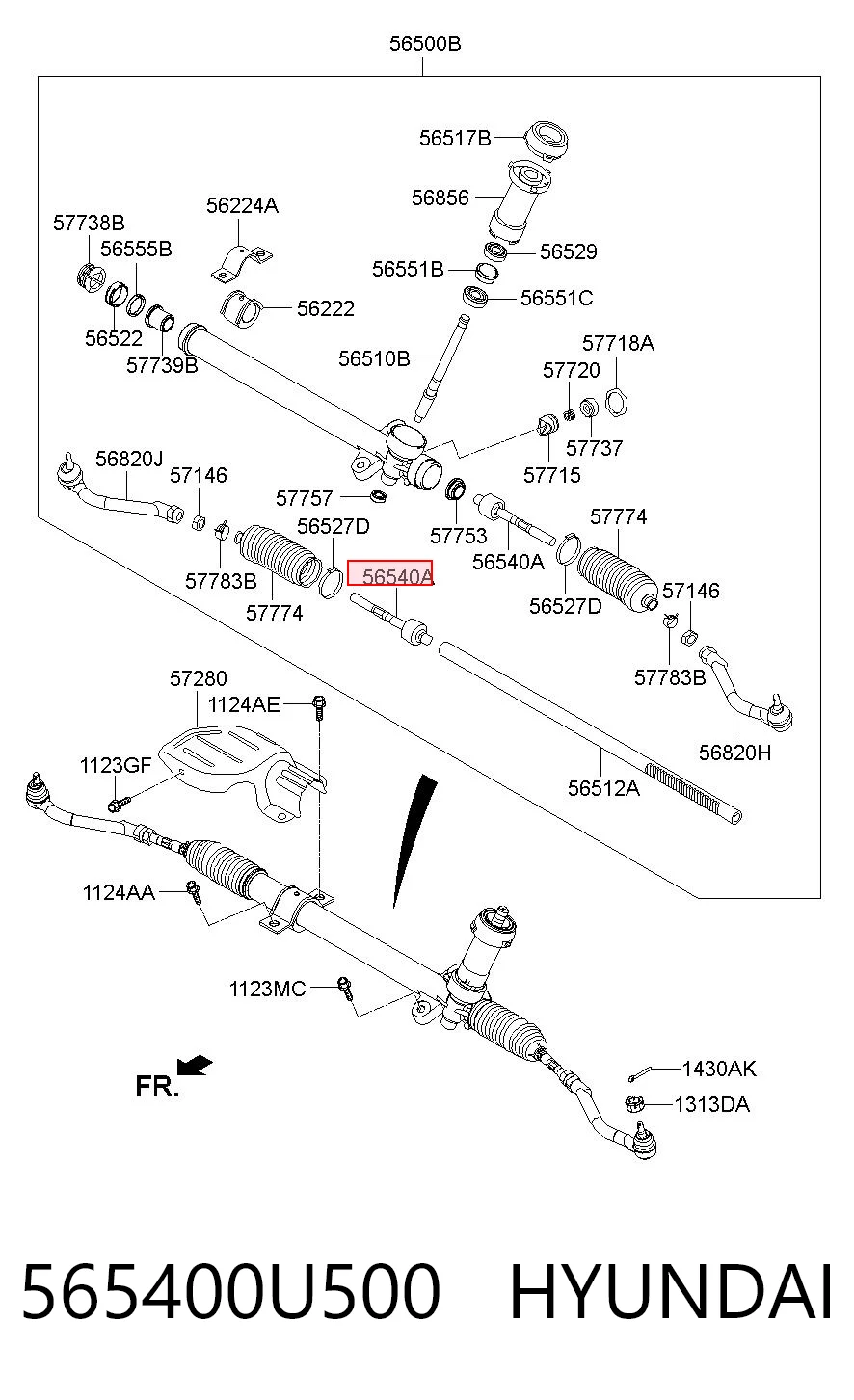 565400U500 Hyundai/Kia Drążek kierowniczy