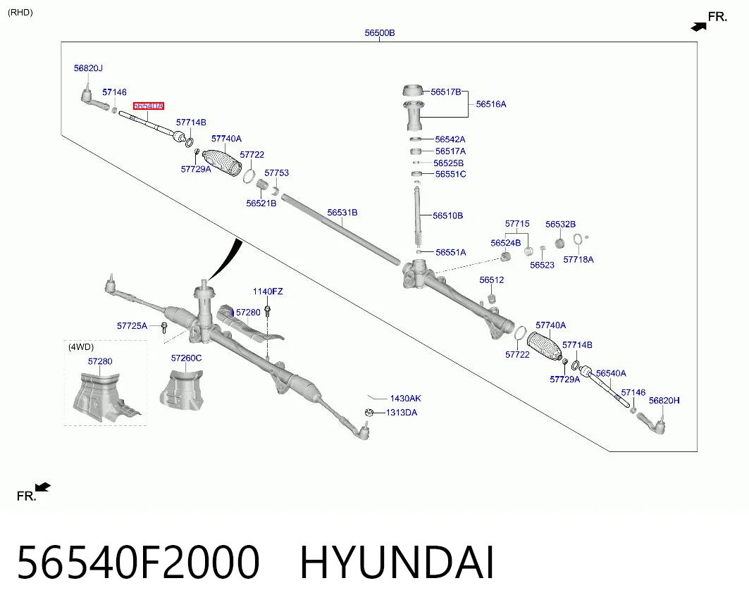 56540F2000 Hyundai/Kia Drążek kierowniczy