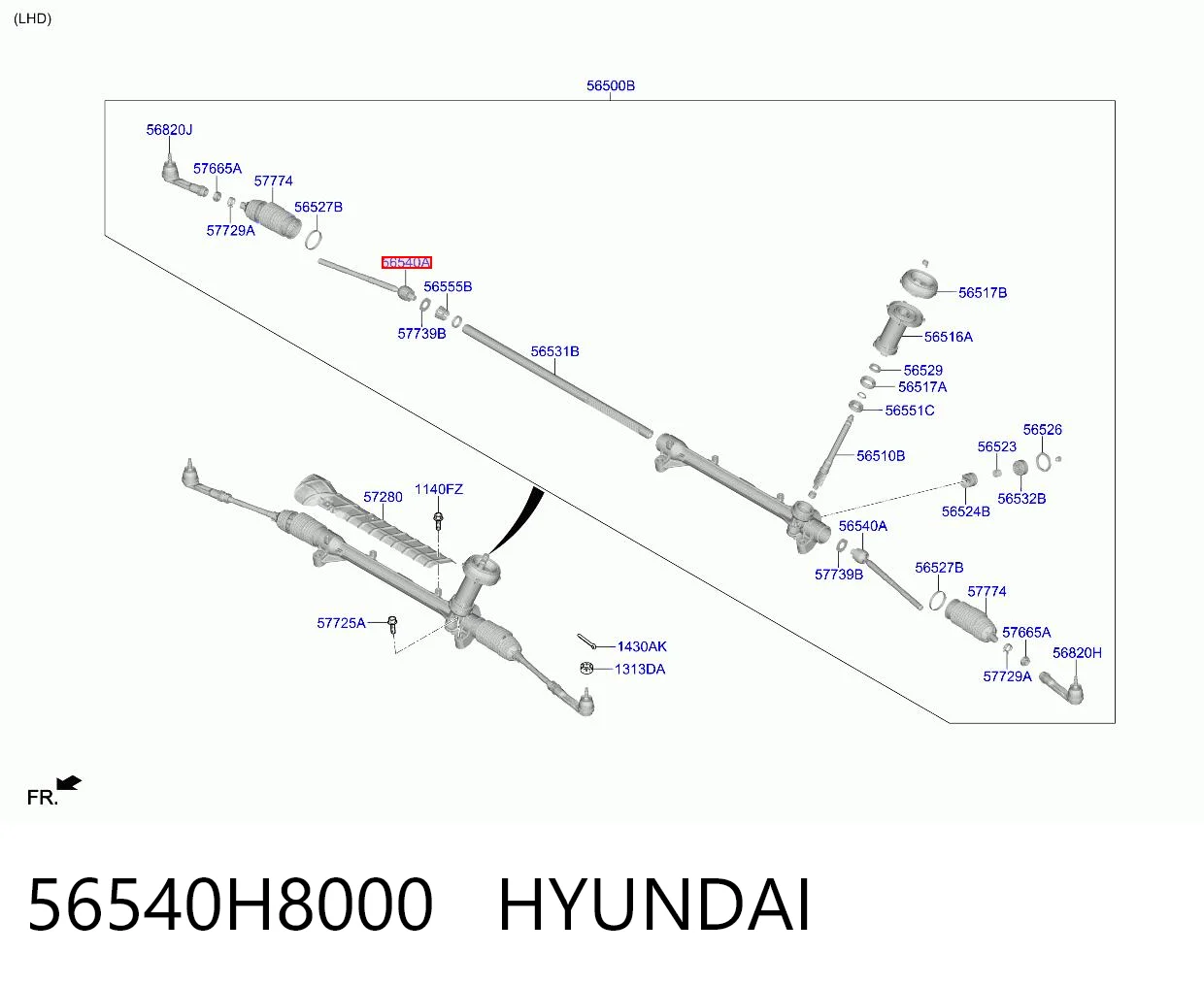 56540H8000 Hyundai/Kia Drążek kierowniczy