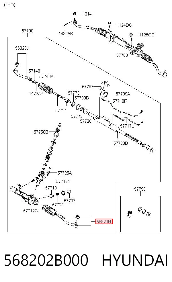 568202B000 Hyundai/Kia Końcówka drążka kierowniczego zewnętrzna
