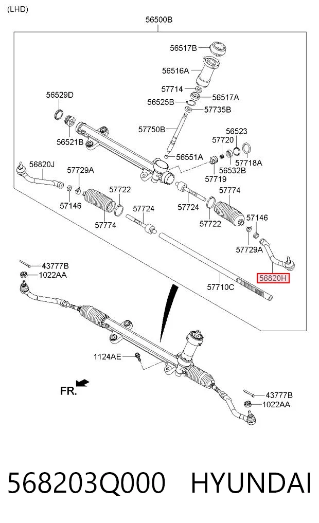 568203Q000 Hyundai/Kia Końcówka drążka kierowniczego zewnętrzna