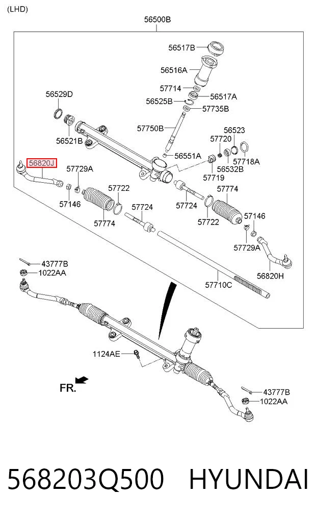 568203Q500 Hyundai/Kia Końcówka drążka kierowniczego zewnętrzna
