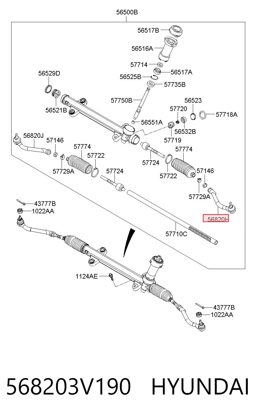 568203V190 Hyundai/Kia Końcówka drążka kierowniczego zewnętrzna