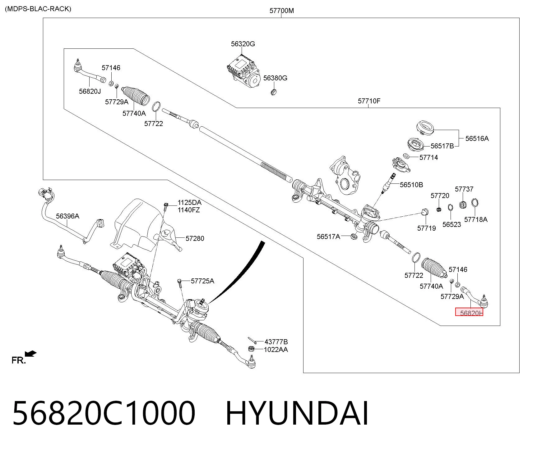 56820C1000 Hyundai/Kia Końcówka drążka kierowniczego zewnętrzna