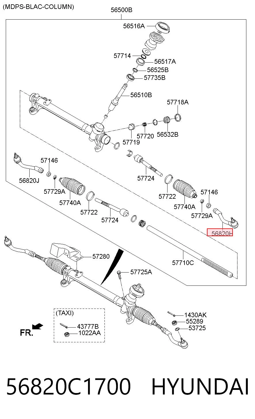 56820C1700 Hyundai/Kia Końcówka drążka kierowniczego zewnętrzna