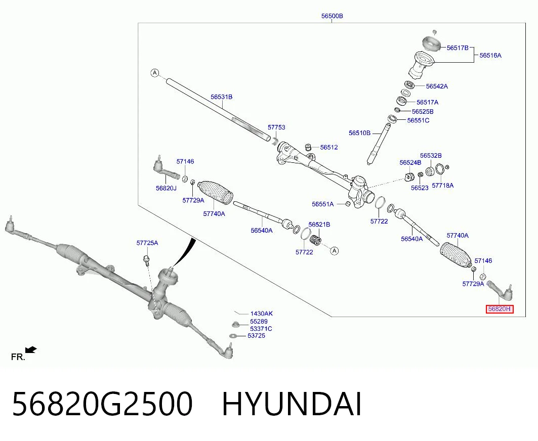 56820G2500 Hyundai/Kia Końcówka drążka kierowniczego zewnętrzna