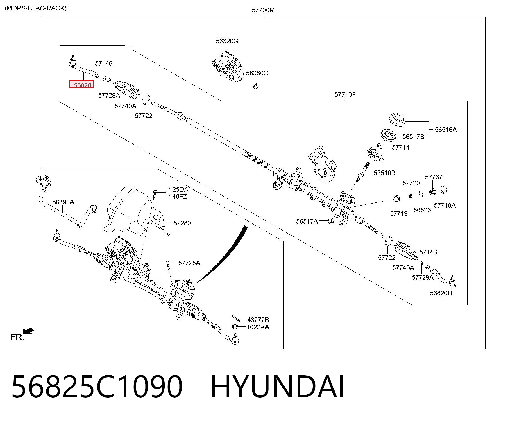 56825C1090 Hyundai/Kia Końcówka drążka kierowniczego zewnętrzna