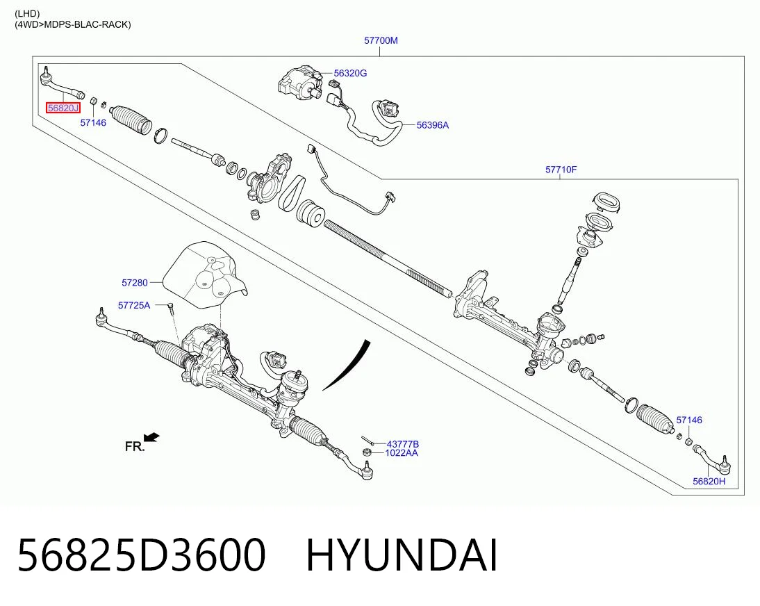 56825D3600 Hyundai/Kia Końcówka drążka kierowniczego zewnętrzna