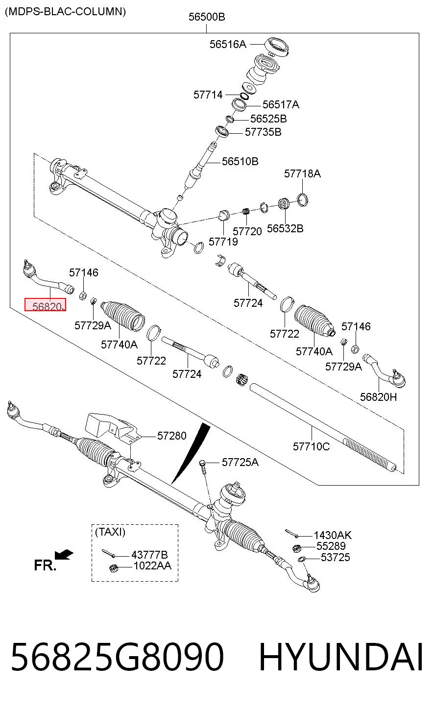 56825G8090 Hyundai/Kia Końcówka drążka kierowniczego zewnętrzna