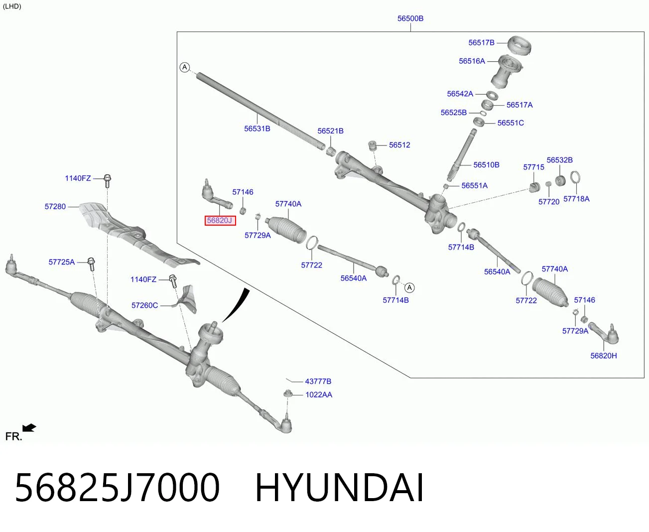 56825J7000 Hyundai/Kia Końcówka drążka kierowniczego zewnętrzna