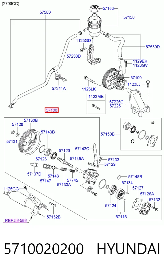 Pompa wspomagania hydraulicznego kierownicy do Hyundai Santa Fe II CM