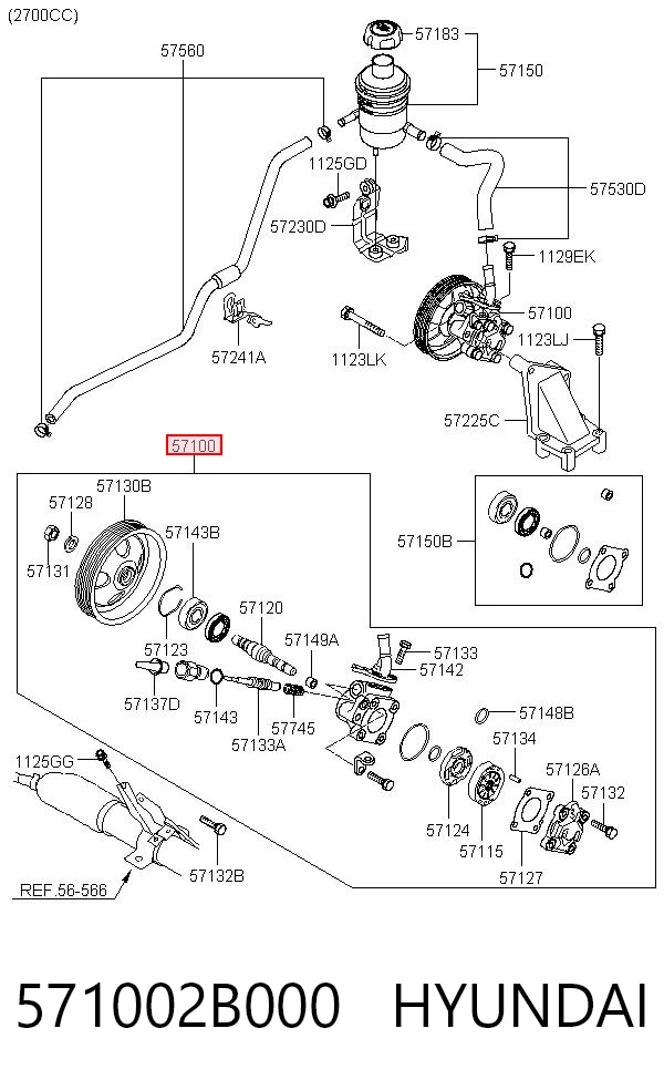 571002B000 Hyundai/Kia Pompa wspomagania hydraulicznego kierownicy