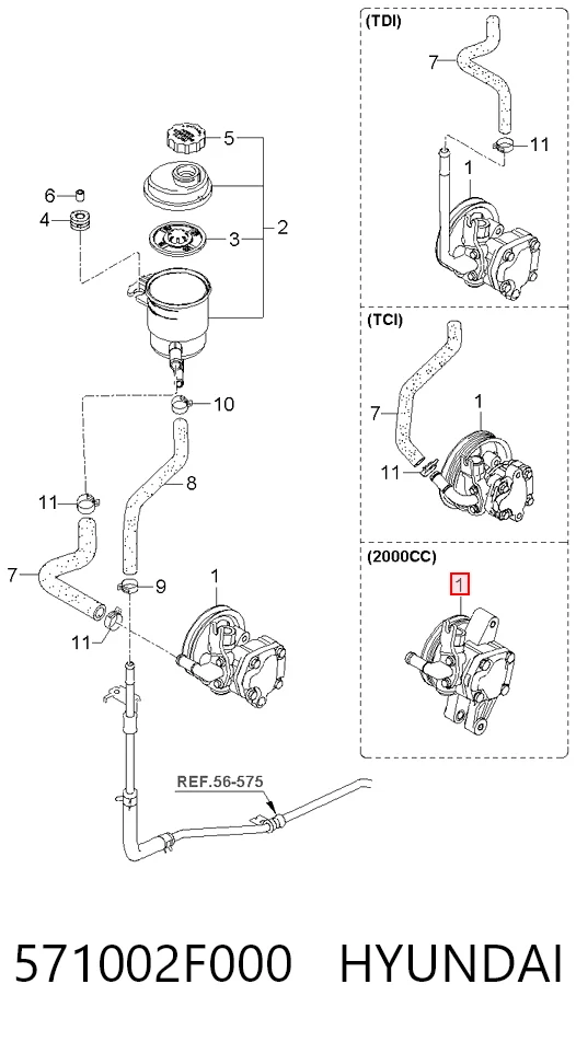 571002F000 Hyundai/Kia Pompa wspomagania hydraulicznego kierownicy