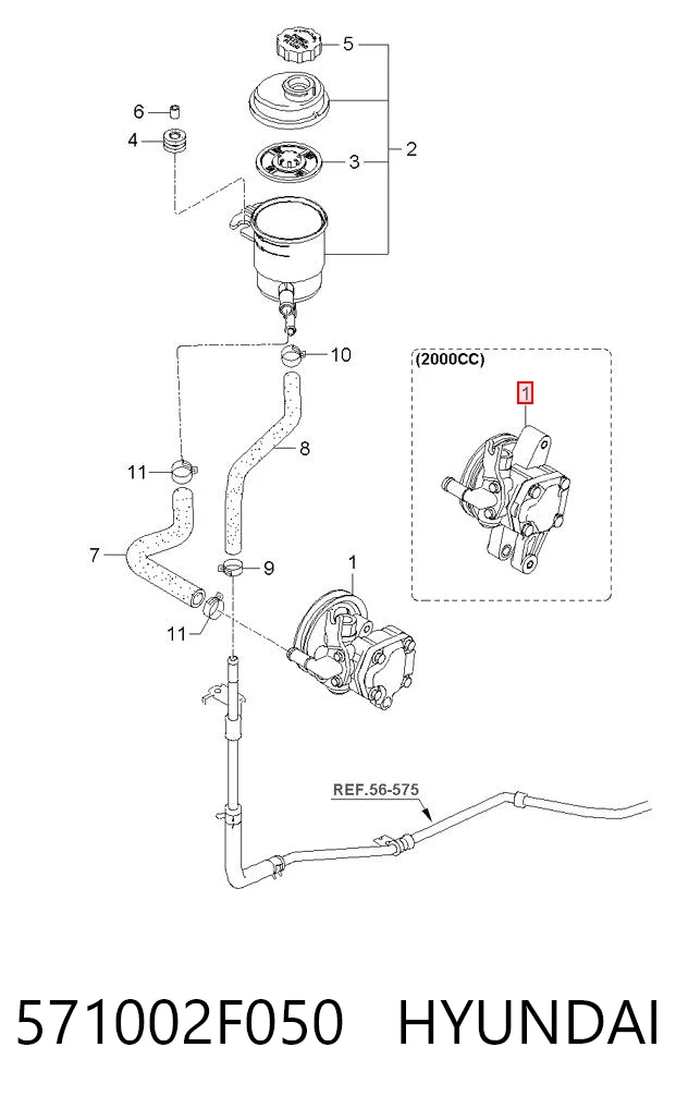 571002F050 Hyundai/Kia Pompa wspomagania hydraulicznego kierownicy