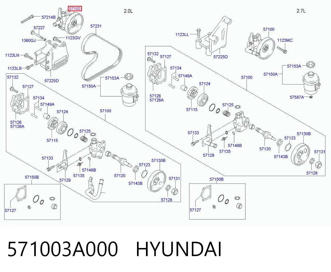 Pompa wspomagania hydraulicznego kierownicy do Hyundai Trajet  FO
