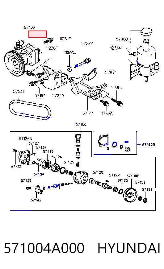 571004A000 Hyundai/Kia Pompa wspomagania hydraulicznego kierownicy