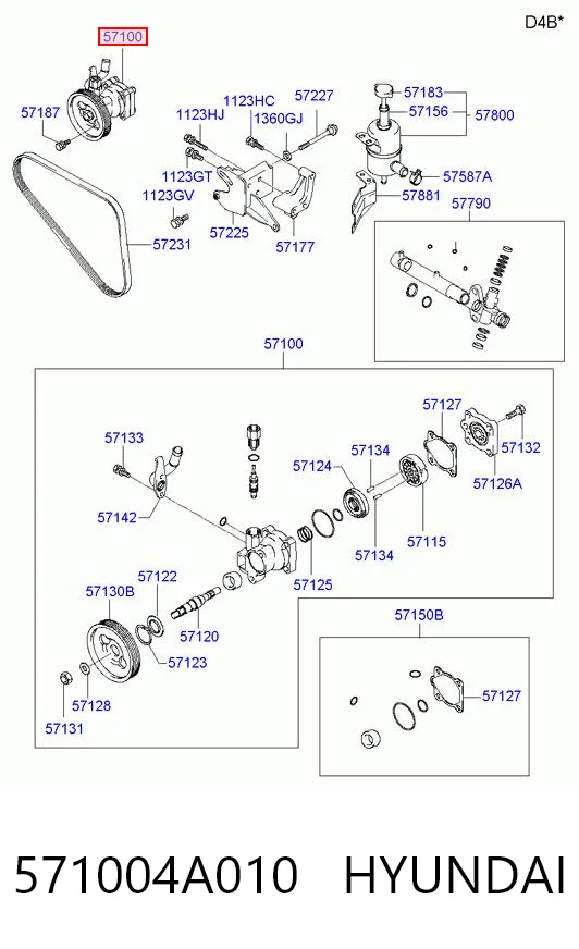 571004A010 Hyundai/Kia Pompa wspomagania hydraulicznego kierownicy