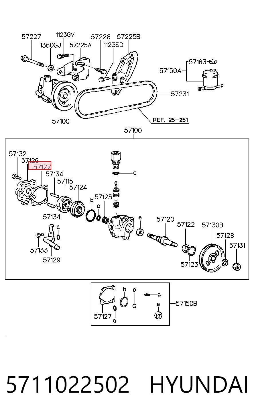 5711022502 Hyundai/Kia Pompa wspomagania hydraulicznego kierownicy