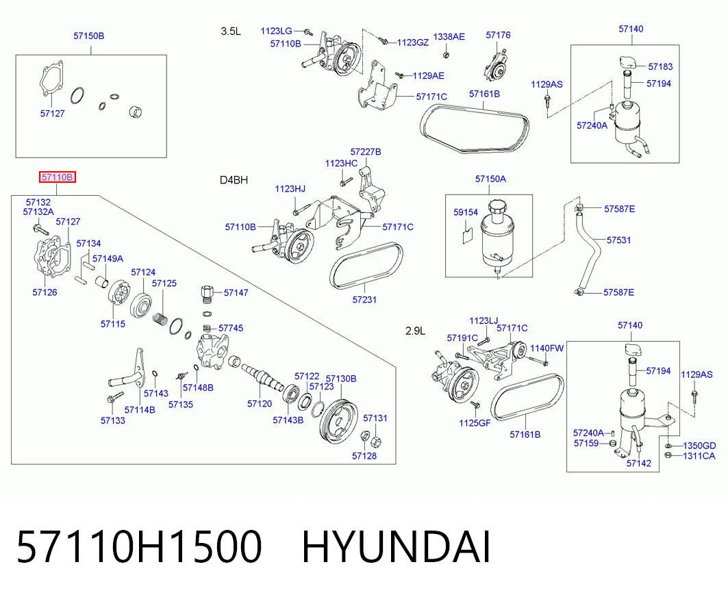  Pompa wspomagania hydraulicznego kierownicy Hyundai Terracan 