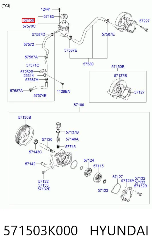 571503K000 Hyundai/Kia Zbiornik płynu wspomagania