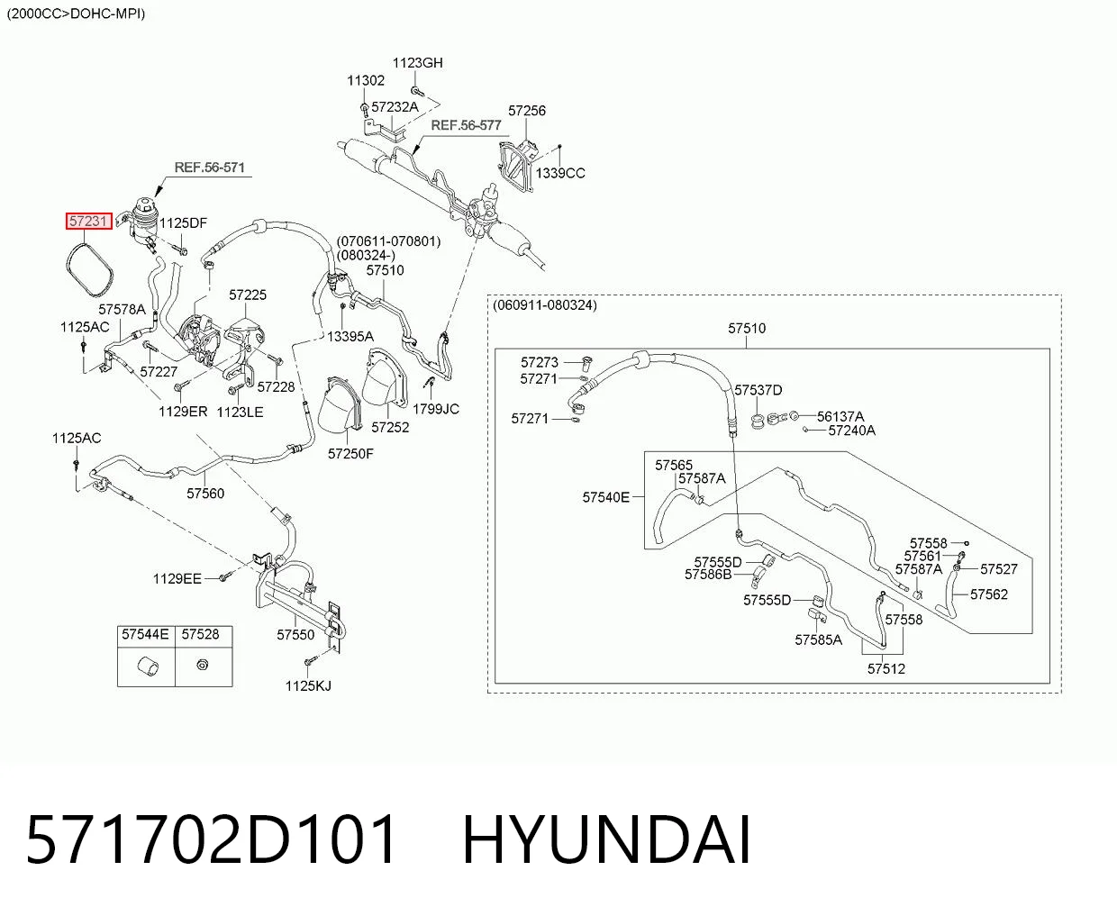 571702D101 Hyundai/Kia Pas napędowy mechanizmów