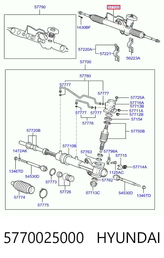 Listwa kierownicza (maglownica) do Hyundai Accent II LC