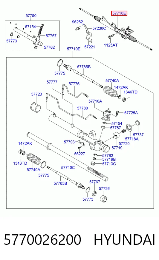 5770026200 Hyundai/Kia Listwa kierownicza (maglownica)