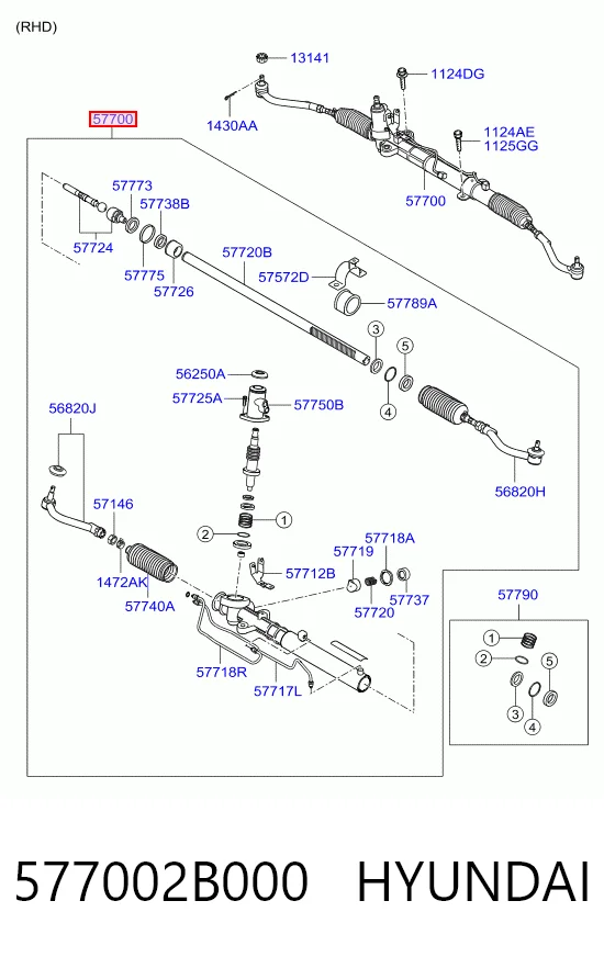 577002B000 Hyundai/Kia Listwa kierownicza (maglownica)